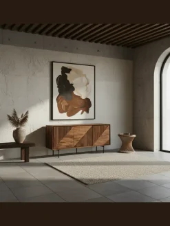 KADIMA DESIGN Regale & Schränke<Sideboard 148x72x40 cm Massivholz / Metall Anrichte, Kommode
