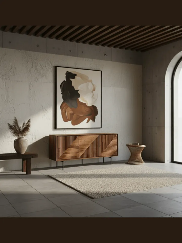 KADIMA DESIGN Regale & Schränke<Sideboard 148x72x40 cm Massivholz / Metall Anrichte, Kommode
