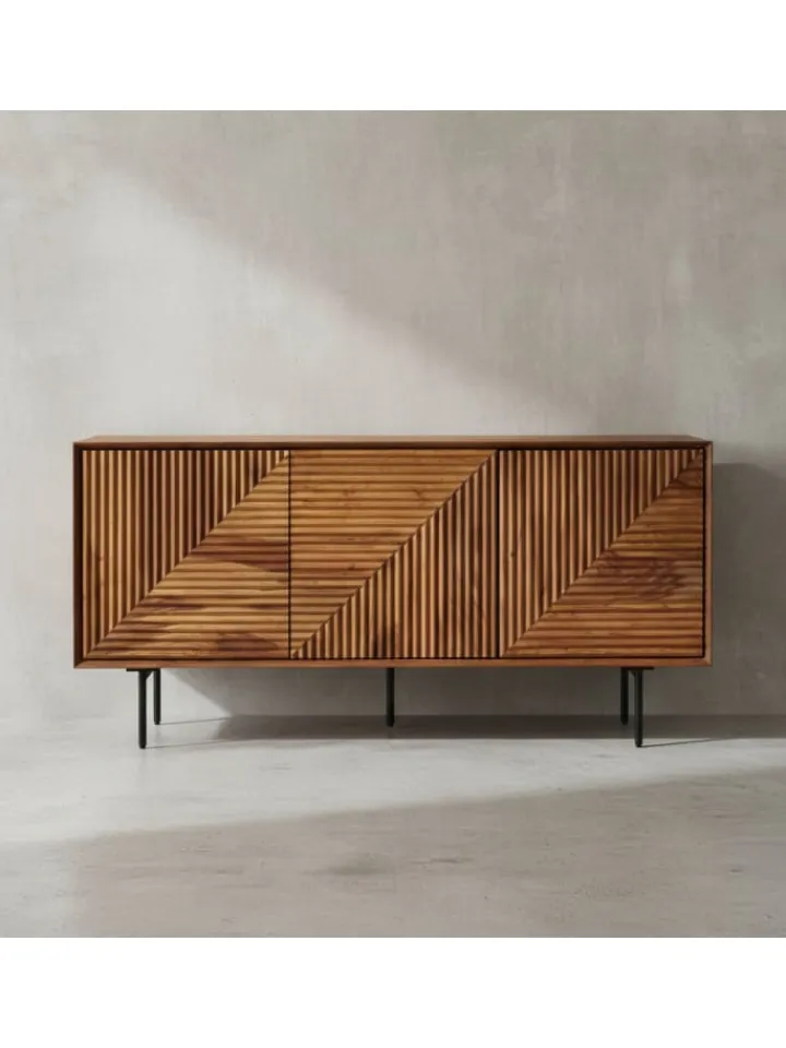 KADIMA DESIGN Regale & Schränke<Sideboard 148x72x40 cm Massivholz / Metall Anrichte, Kommode