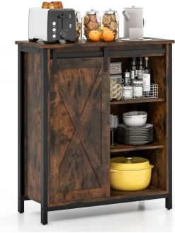 COSTWAY Regale & Schränke<Sideboard 70x30x81cm in Braun