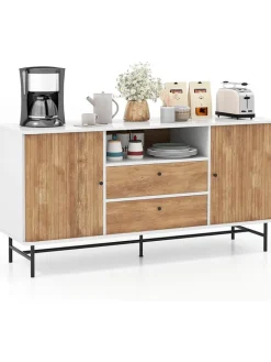 COSTWAY Regale & Schränke<Sideboard 150x45x74cm in Weiß