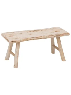 WellHome Sitzmöbel<Sitzbank "Woody" in Beige - (B)70 x (H)31 x (T)26 cm