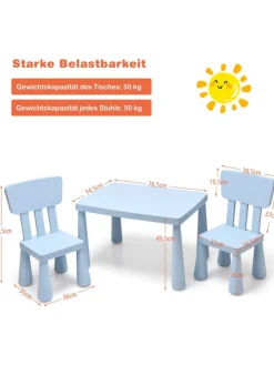 COSTWAY Möbel-Sets<Sitzgruppe 3 tlg. Set in Blau
