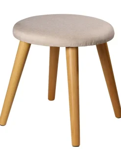 Echtwerk Sitzmöbel<Sitzhocker "Skandi" in Creme - (H)42 x Ø 40 cm