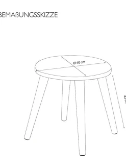 Echtwerk Sitzmöbel<Sitzhocker "Skandi" in Creme - (H)42 x Ø 40 cm