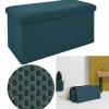 Rétro Chic Sitzmöbel<Sitztruhe "Atome" in Petrol - (B)77 x (H)38 x (T)38 cm