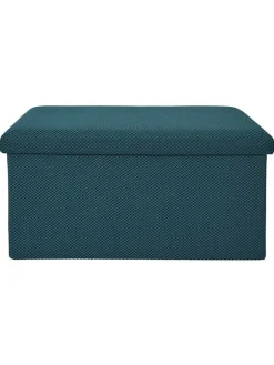 Rétro Chic Sitzmöbel<Sitztruhe "Atome" in Petrol - (B)77 x (H)38 x (T)38 cm