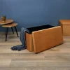 Rétro Chic Sitzmöbel<Sitztruhe in Gelb - (B)76 x (H)38 x (T)38 cm