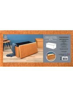 Rétro Chic Sitzmöbel<Sitztruhe in Gelb - (B)76 x (H)38 x (T)38 cm