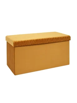 Rétro Chic Sitzmöbel<Sitztruhe in Gelb - (B)76 x (H)38 x (T)38 cm