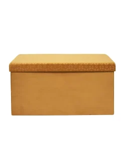 Rétro Chic Sitzmöbel<Sitztruhe in Gelb - (B)76 x (H)38 x (T)38 cm