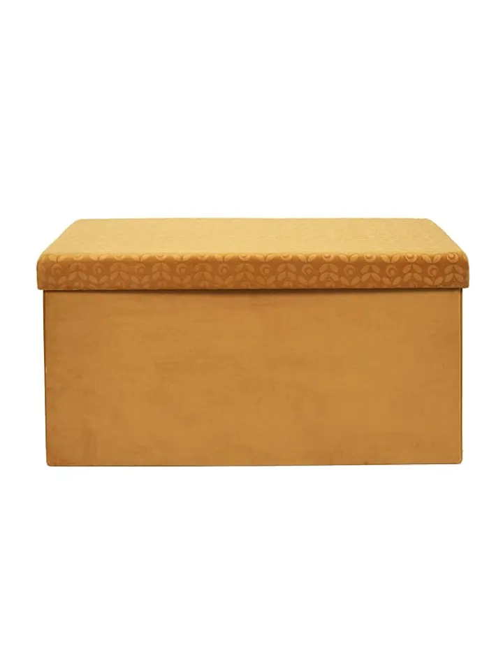 Rétro Chic Sitzmöbel<Sitztruhe in Gelb - (B)76 x (H)38 x (T)38 cm