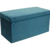 Rétro Chic Sitzmöbel<Sitztruhe in Petrol - (B)76 x (H)38 x (T)38 cm