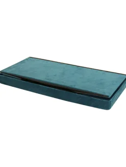 Rétro Chic Sitzmöbel<Sitztruhe in Petrol - (B)76 x (H)38 x (T)38 cm