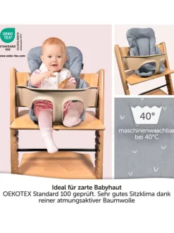 LaLoona Babymöbel<Sitzverkleinerer für Stokke Tripp Trapp Hochstuhl in grau