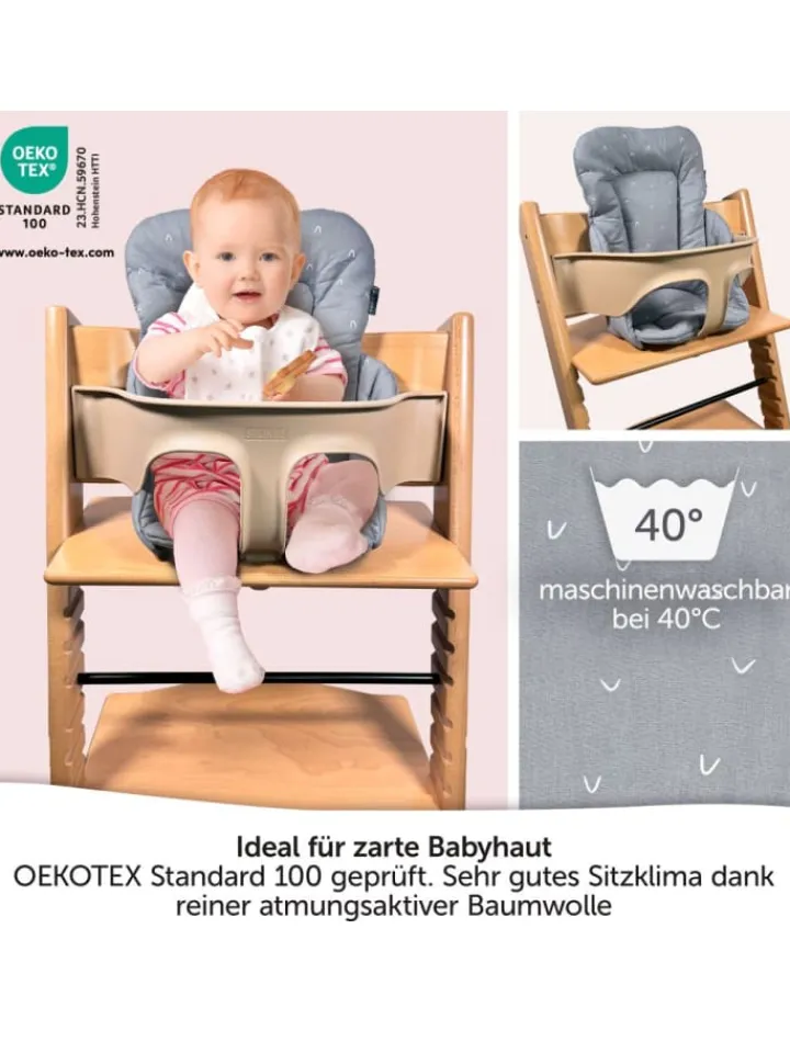 LaLoona Babymöbel<Sitzverkleinerer für Stokke Tripp Trapp Hochstuhl in grau