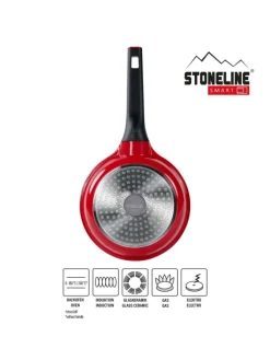 Stoneline Kochgeschirr<SMART Pfannen-Set 3-teilig, abnehmbarer Griff in Rubin rot
