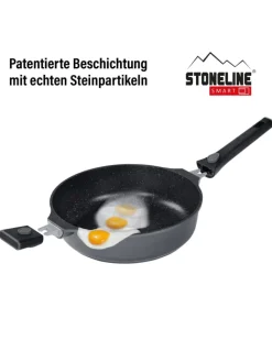 Stoneline Kochgeschirr<SMART Schmorpfanne 28 cm, abnehmbarer Griff | mit Deckel in Anthrazit