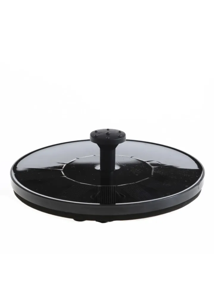 GORANDO Gartendekoration<Solar Teichpumpe schwimmende Fontäne 4 Aufsätze D: 16cm in schwarz