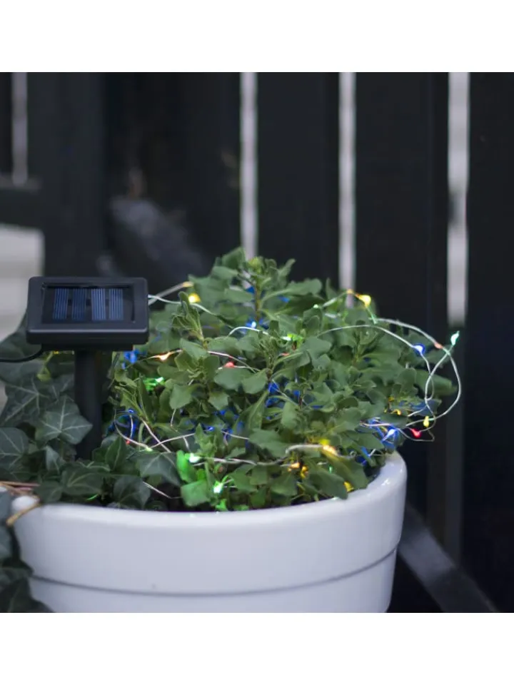 STAR Trading Lichterketten & Dekobeleuchtung<Solar-Lichterkette ,Dew Drop', separates Solarmodul, 50 Tautropfen LED