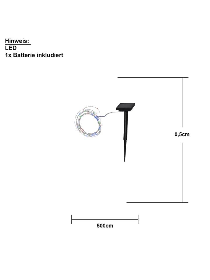 STAR Trading Lichterketten & Dekobeleuchtung<Solar-Lichterkette ,Dew Drop', separates Solarmodul, 50 Tautropfen LED