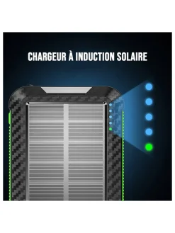 SmartCase Technikzubehör<Solar-Powerbank in Schwarz/ Grün - 20.000 mAh