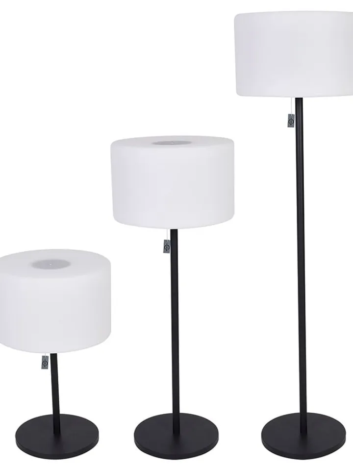 greemotion Stehleuchten<Solar-Stehleuchte in Weiß/ Schwarz - (H)150 cm