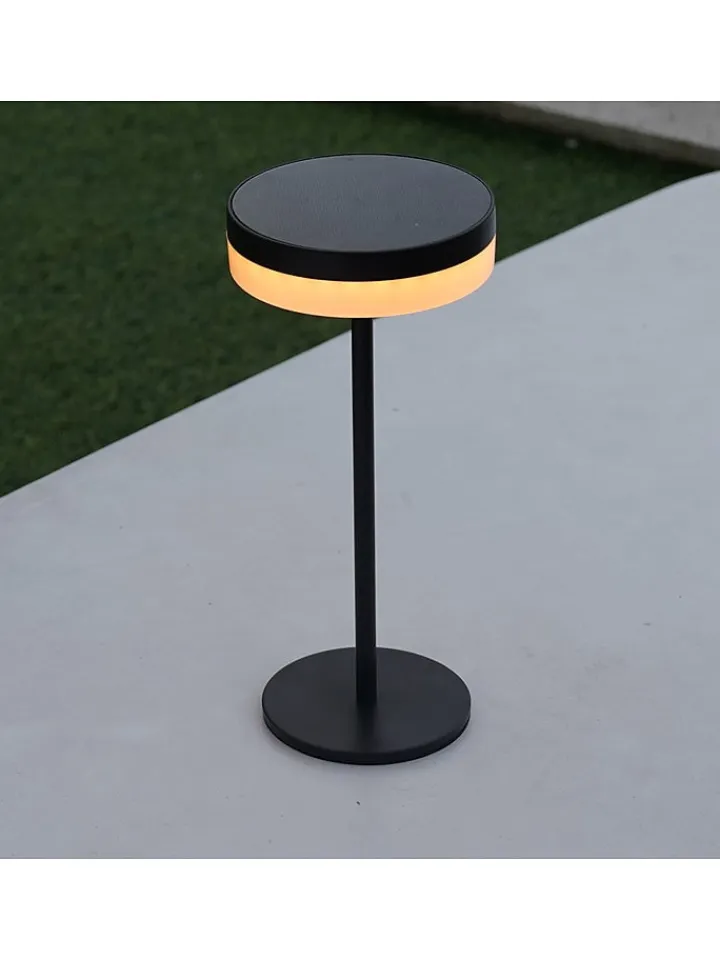 lumisky Außenleuchten|Außenbeleuchtung<Solar-Tischleuchte "Vivia Mini" in Schwarz - (H)27,2 x Ø 15,5 cm
