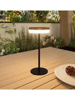 lumisky Außenleuchten|Außenbeleuchtung<Solar-Tischleuchte "Vivia Mini" in Schwarz - (H)27,2 x Ø 15,5 cm