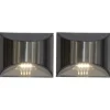STAR Trading Außenbeleuchtung<Solar-Wandleuchten ,Wally', 2er-Set, LED, Metall, silber, H 8cm, B 10c