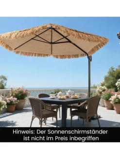 COSTWAY Gartenmöbel<Sonnenschirm Hawaii 270 cm in Braun