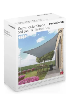 InnovaGoods Gartenmöbel<Sonnensegel in Grau - (L)300 x (B)400 cm