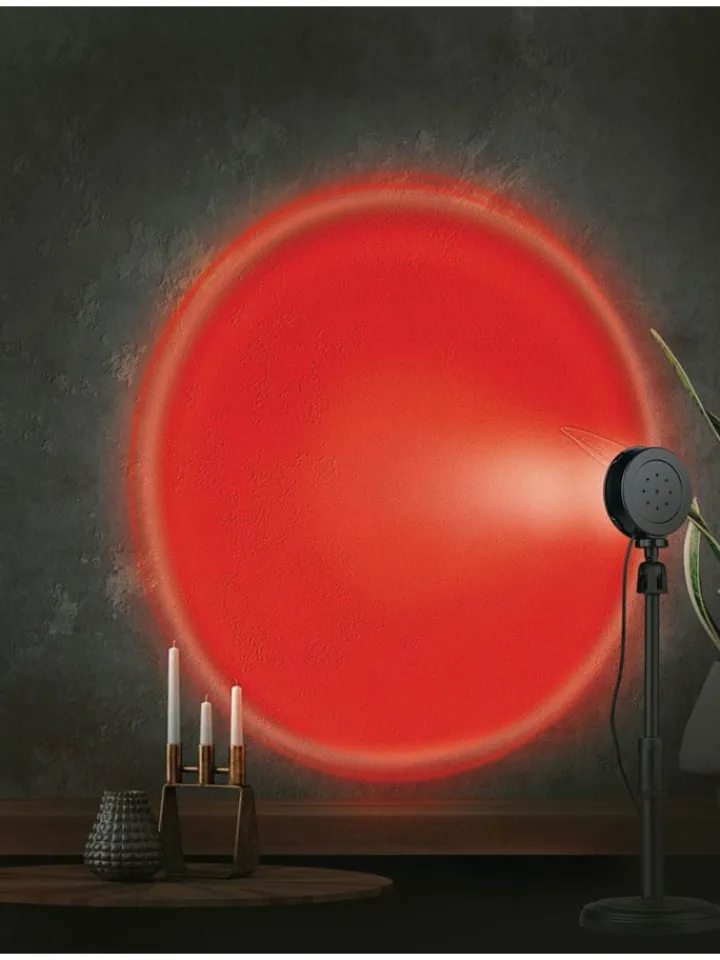 GRUNDIG Lichterketten & Deko-Leuchten<Sonnenuntergangs-Projektionslampe in Schwarz - (H)38 cm