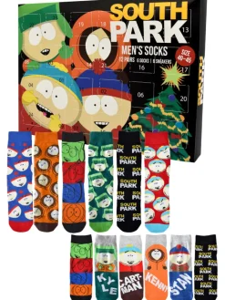 South Park Adventskalender<Socken Adventskalender mit 12 Paar Socken kurz und lang in Mehrfarbig