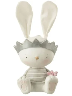 J Line Dekofiguren & -Objekte<Spardose "Hase" in Weiß/ Grau - (H)29 x Ø 18 cm