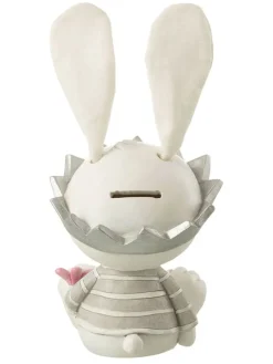 J Line Dekofiguren & -Objekte<Spardose "Hase" in Weiß/ Grau - (H)29 x Ø 18 cm