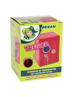 Jolly Wohndekoration<Spardose "Tresor" in Rot - (L)16,5 x (B)12,5 x (H)12 cm