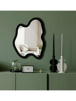 ABERTO DESIGN Spiegel<Spiegel in Schwarz - (B)38 x (H)50 cm