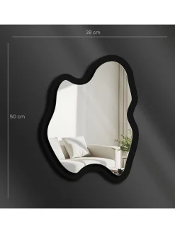 ABERTO DESIGN Spiegel<Spiegel in Schwarz - (B)38 x (H)50 cm