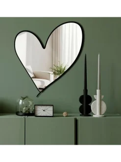 ABERTO DESIGN Spiegel<Spiegel in Schwarz - (B)43 x (H)48 cm