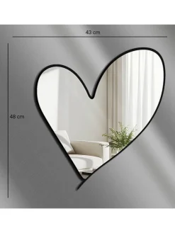 ABERTO DESIGN Spiegel<Spiegel in Schwarz - (B)43 x (H)48 cm