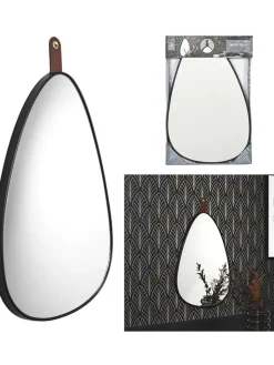 Rétro Chic Spiegel<Spiegel in Schwarz - (H)60,5 cm