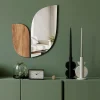 ABERTO DESIGN Spiegel<Spiegel in Silber/ Hellbraun - (B)43 x (H)50 cm