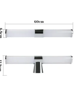 ZMH Wandleuchten<Spiegelleuchte LED in Chrom 15W 4000K Neutralweiß IP44 L 60CM