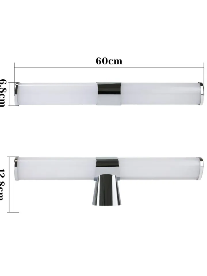 ZMH Wandleuchten<Spiegelleuchte LED in Chrom 15W 4000K Neutralweiß IP44 L 60CM