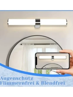 ZMH Wandleuchten<Spiegelleuchte LED in Chrom 15W 4000K Neutralweiß IP44 L 60CM