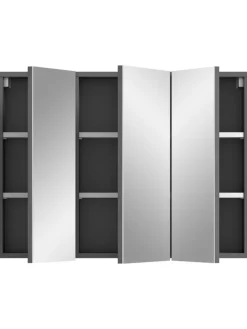 xonox.home Badmöbel|Badezimmermöbel<Spiegelschrank in grau/grau - (B) 80 x (H) 60 x (T) 15