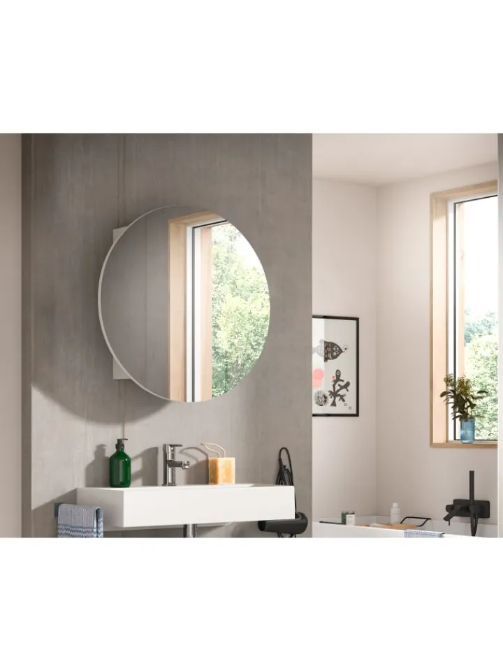 xonox.home Badmöbel|Badezimmermöbel<Spiegelschrank in weiß/weiß - (B) 70 x (H) 70 x (T) 18