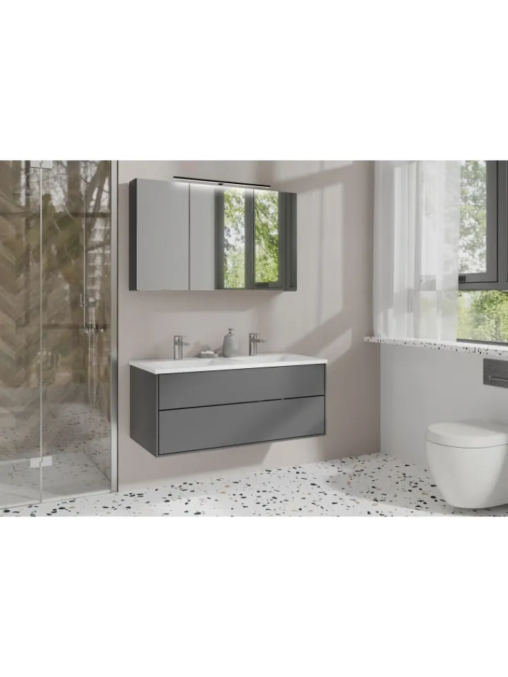 byLiving Badezimmermöbel<Spiegelschrank SPREE in anthrazit - B 100, H 60, T 20 cm
