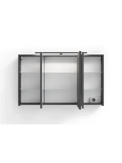 byLiving Badezimmermöbel<Spiegelschrank SPREE in anthrazit - B 100, H 60, T 20 cm
